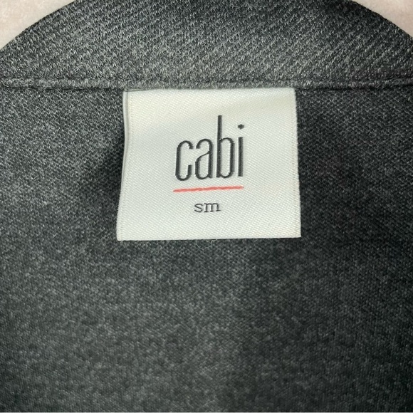 Cabi Charcoal Grey Fitted Ponte Knit Crew Button Detail Blazer Jacket Style 3030 - Picture 4 of 11